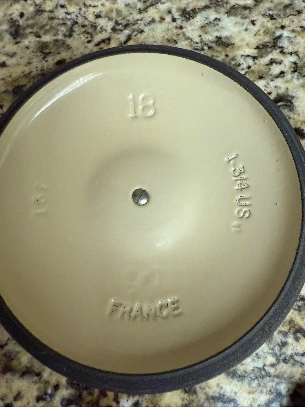 Le Creuset Red Enamel Lid with Black Knob